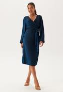 Happy Holly Sparkling Midi Wrap Dress Blue 48/50