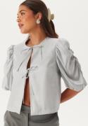 BUBBLEROOM Short Puff Sleeve Blouse Silver XS