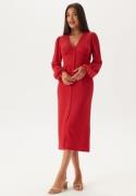 BUBBLEROOM Structure Button Midi Dress Red XS