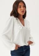 BUBBLEROOM Frill Detail Puff Sleeve Blouse White S