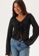 BUBBLEROOM Tie Cardigan Black S