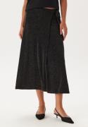 Happy Holly Sparkling Wrap Midi Skirt Black/Gold 36/38