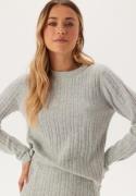 ONLY Onljeanett Life L/S RIB O-NECK Light Grey Melange S