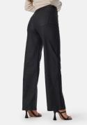 BUBBLEROOM High Waist Straight Leg Coated Jeans Black 38