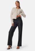 BUBBLEROOM High Waist Straight Leg Coated Jeans Black 42