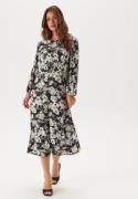 Pieces Pcrexa 3/4 MIDI DRESS BC MIDI  Black Aop:blue Blurry Flower XL