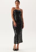 BUBBLEROOM Sequin Strap Dress Black M