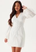 Bubbleroom Occasion Broderie Anglaise Balloon Sleeve Dress White XXS