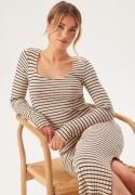 Pieces Pciris Ls Ankle Dress Birch Stripes:Black M