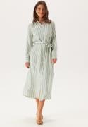 YAS Yaskaya Ls Long Shirt Dress Birch Stripes:iceberg Green 40