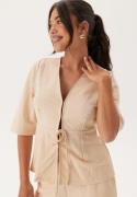 Happy Holly Soft Short Sleeve Blazer Light beige 32/34