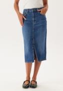 Object Collectors Item Objellen Mw Midi Denim Skirt Medium Blue Denim Detail:washe S