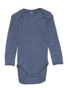 Body Ls, Off. White Drop Needle, Merino Wool Bodies Long-sleeved Blue Smallstuff