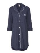 Lrl Heritage 3/4 Sl Classic Notch Sleeps Nattøj Blue Lauren Ralph Lauren Homewear