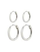 Ariella Recycled Hoop Earrings 2-In-1 Set Accessories Jewellery Earrings Hoops Silver Pilgrim