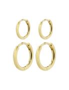 Ariella Recycled Hoop Earrings 2-In-1 Set Accessories Jewellery Earrings Hoops Gold Pilgrim