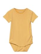 Body Ss - Bamboo Bodies Short-sleeved Yellow Minymo