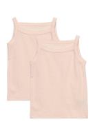 Rib Jersey 2-Pack Strap Tops Night & Underwear Underwear Tops Pink Copenhagen Colors