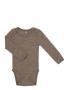 Body Ls, Nature Drop Needle, Merino Wool Bodies Long-sleeved Beige Smallstuff