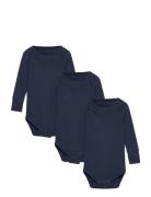 3 Pack Rib Jersey Long Sleeve Body Bodies Long-sleeved Navy Copenhagen Colors