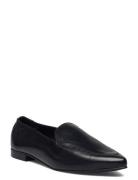 Biatracey Leather Loafer Loafers Flade Sko Black Bianco