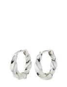 Taffy Recycled Medium Swirl Hoop Earrings Silver-Plated Accessories Jewellery Earrings Hoops Silver Pilgrim