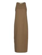 Rebekka Tank Dress G Gots Maxikjole Festkjole Khaki Green Basic Apparel