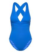 S.collective Cross Back Piece Badedragt Badetøj Blue Seafolly