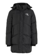 Ck Long Puffer Coat Foret Jakke Black Calvin Klein