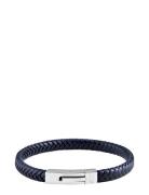 Leather Bracelet Singel Armbånd Smykker Navy Edd.