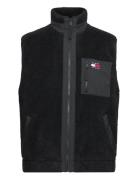 Tjm Mix Media Sherpa Vest Vest Black Tommy Jeans