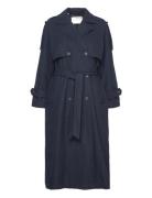 Slfnala Wool Trenchcoat Outerwear Coats Winter Coats Navy Selected Femme