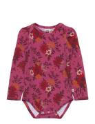 Bloomy L/S Body Bodies Long-sleeved Pink Müsli By Green Cotton