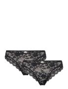 Brief Thong Reg Iris 2 Pack G-streng Undertøj Black Lindex