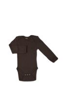 Body Ls, Brown Drop Needle, Merino Wool Bodies Long-sleeved Brown Smallstuff