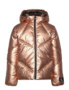 Bronze Metallic Puffer Jacket Foret Jakke Orange Calvin Klein
