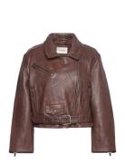 Joana Biker Jacket Læderjakke Skindjakke Brown HOLZWEILER