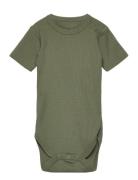 Bet - Bodysuit Bodies Short-sleeved Khaki Green Hust & Claire