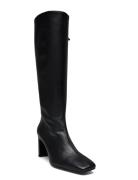 Isobel Black Leather Boots Lange Støvler Black ALOHAS