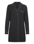 Shirtdress Ls Jersey Dots Nattøj Black Hunkemöller