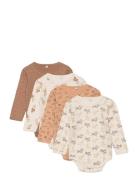 Body Ls Ao-Printed  Bodies Long-sleeved Multi/patterned Pippi