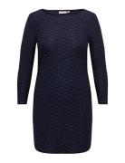 Carastra L/S V-Neck Glitter Dress Jrs Bf Kort Kjole Blue ONLY Carmakoma