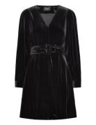 Hadley Velour Dress Kort Kjole Black Ella&il