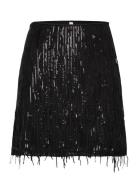 Onlspacy Short Sequins Skirt Wvn Kort Nederdel Black ONLY