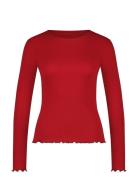 Top Ls Cotton Rib Babylock Top Red Hunkemöller