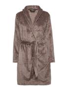 Decoy Short Robe W/Stripes Morgenkåbe Brown Decoy