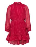 Dress L S Chiffon Lurex Dobby Dresses & Skirts Dresses Partydresses Red Lindex