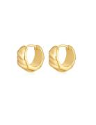 The Hammered Ridged Huggies- Gold Accessories Jewellery Earrings Hoops Gold LUV AJ