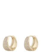 Brooklyn Oval Ring Ear Accessories Jewellery Earrings Hoops Gold SNÖ Of Sweden