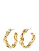 Sun Recycled Twisted Hoops Accessories Jewellery Earrings Hoops Gold Pilgrim